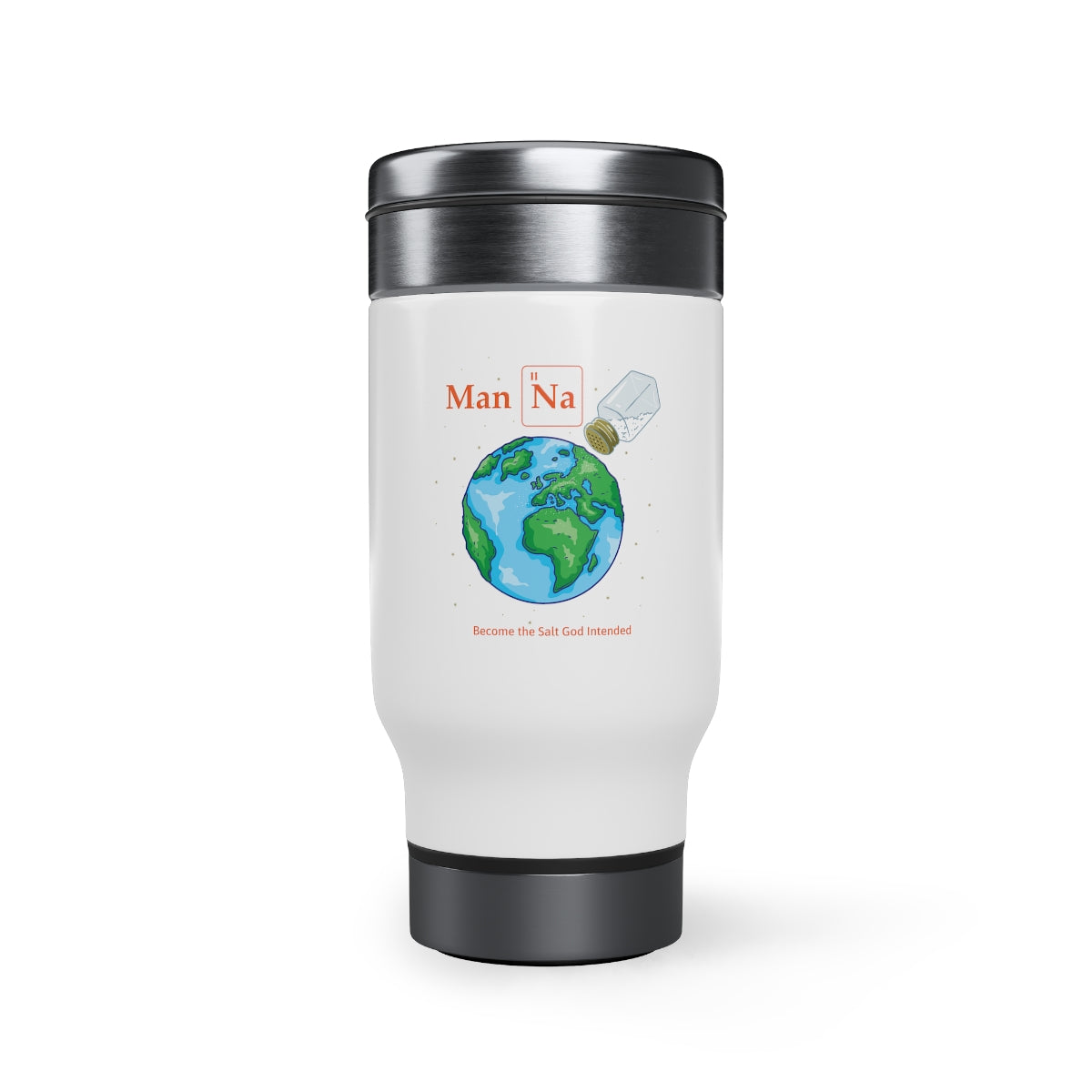 Man Na - Stainless Steel Travel Mug with Handle, 14oz