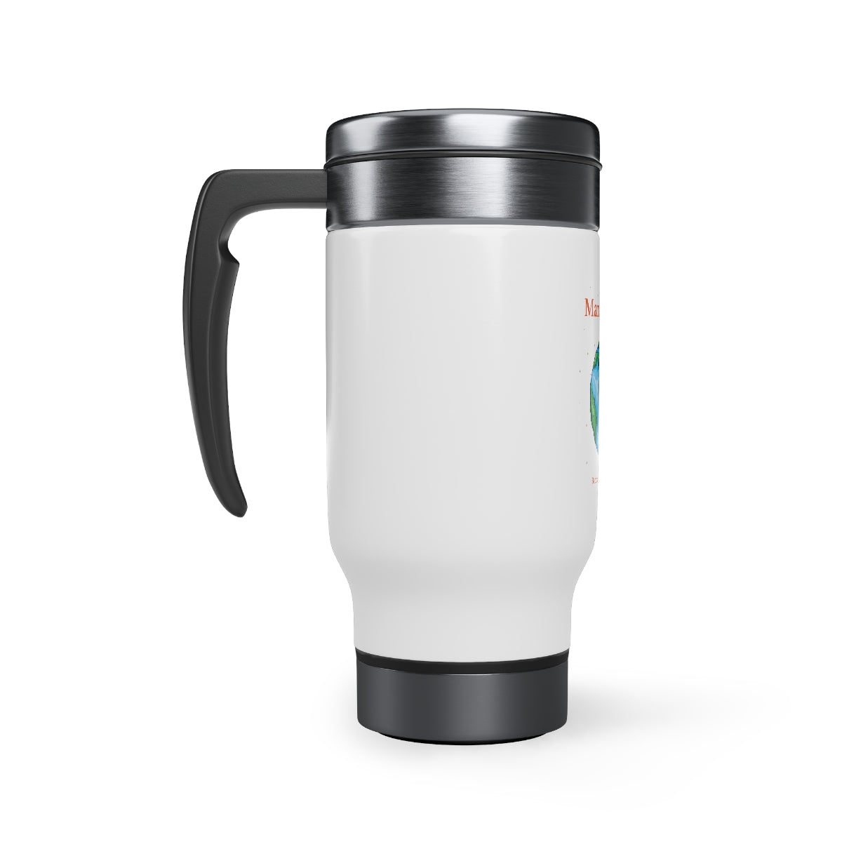 Man Na - Stainless Steel Travel Mug with Handle, 14oz