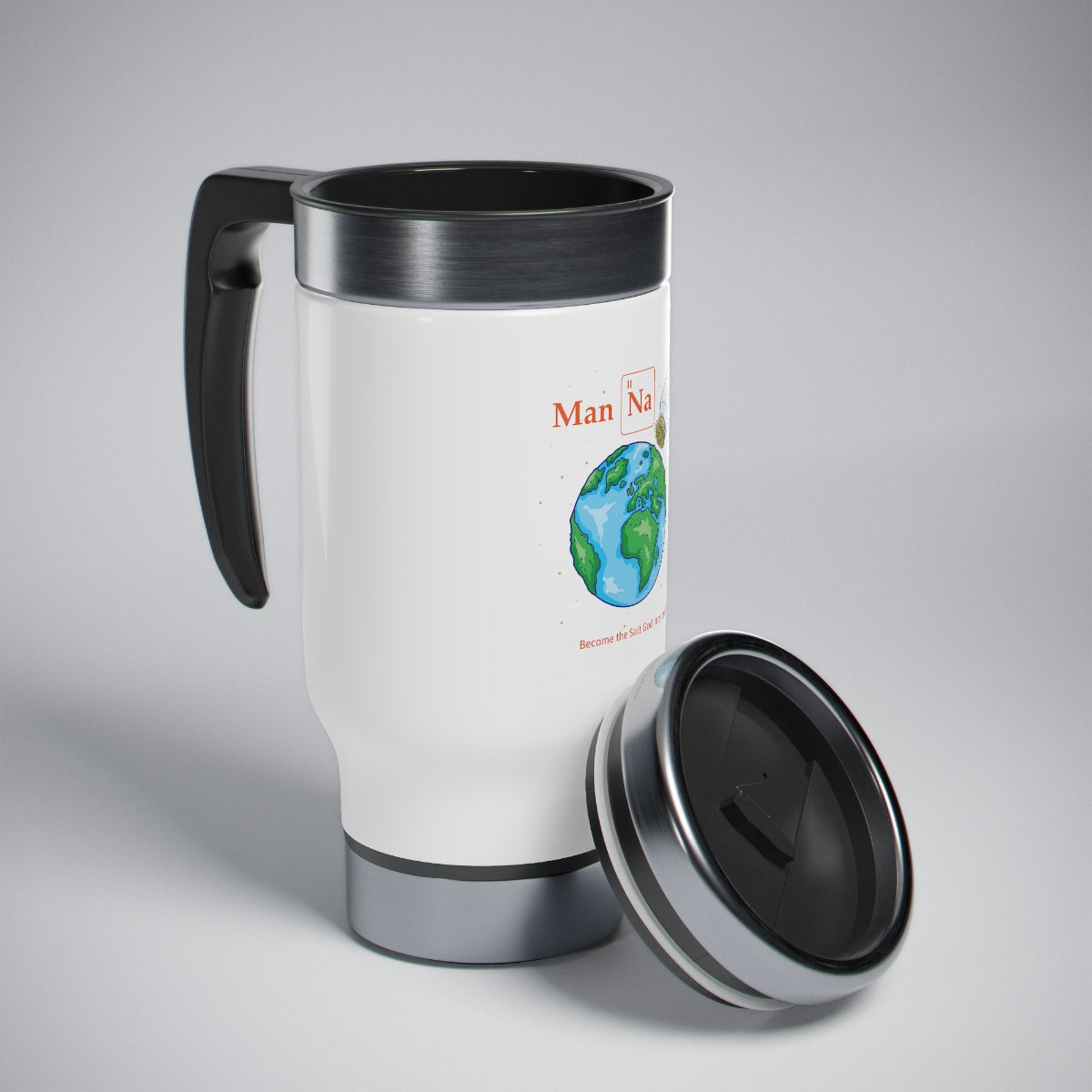 Man Na - Stainless Steel Travel Mug with Handle, 14oz